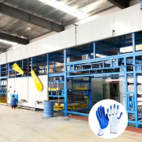YG Safety Vinyl Gloves Dipping Machine Cotton Nitrile Dipped Hand Gloves Machine PVC Gloves Half Dipping Machine Production Line