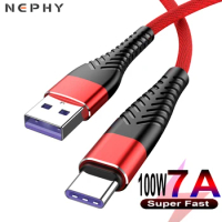 Super Fast Charge USB Type C Cable for Huawei P30 Xiaomi mi 11 12 Pro Redmi 9 10 Realme 65W POCO X3 Charger Data Cord 3M 100W 7A