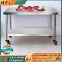 Stainless Steel Working Table for Restaurant Kitchen with Wheels
