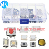 200PCS/250Pcs/Box 10 Model SMD Tactile Push Button Switch Kit Car Remote Control Tablet Micro Momentary Key Touch Assortment Set