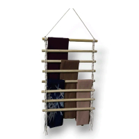 Ladder Hanger 8 susun 6 susun 4 susun 2 susun anyaman tali macrame kayu dowel bulat panjang 50 cm