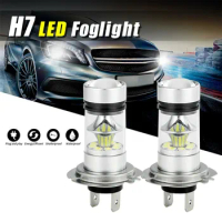 2PCS H7 LED Headlight Conversion Kit Bulbs High Low Beam 100W/6000K Super White Automotive Interior Accessories