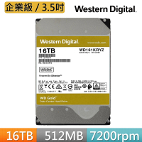 WD 威騰 金標 16TB 企業級 3.5吋 SATA硬碟(WD161KRYZ)