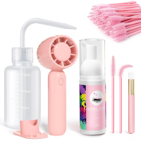 Buqikma Lash Cleaning Kit - Lash Shampoo Kit Eyelash Extension Cleanser for Extensions 60ML with Rec