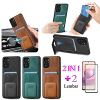Casing For Redmi Note 10S Kulit Terkejut Kasus Telepon Mundur Berlindung Dengan Kartu Slot Wallet Ho