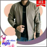 jaket bomber semi kulit pria