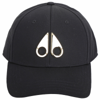 Moose Knuckles 品牌金屬徽標鴨舌帽(黑色)