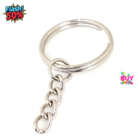 2025 Ready Stock Multi-Specification Keychain Accessories with Chain Metal Key Ring Key Pendant Keyc