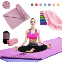 Non-Slip Hot Yoga Towel Sweat Absorbing Non-Slip Yoga Mat Towel Pilates Workout Mat Fitness Meditation Outdoor Travel Blanket