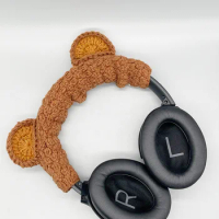 Bear ear beam protective sleeve Sony XM5 XM4 Bluetooth headset pure hand-crocheted wool head beam protective sleeve
