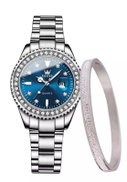 OLEVS Olevs Crystallize Women Stainless Quartz Watch &amp; Jewellery Set