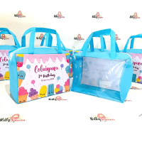 Tas Resleting Mika Transparan Souvenir Ulang Tahun Anak Custom Ultah Free Desain