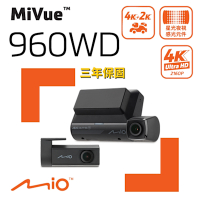 Mio MiVue 960WD 前4K後2K Sony STARVIS2 GPS測速 WIFI HDR 前後雙鏡行車記錄器 紀錄器(加贈128G+反光貼+拭淨布+耳機)