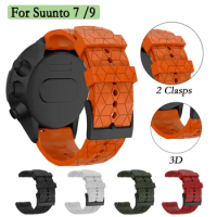 24mm For Suunto 9 / 7 Watch Band Straps Football Line Spartan suunto spartan sport Silicon Belt For SUUNTO 9 Baro Copper