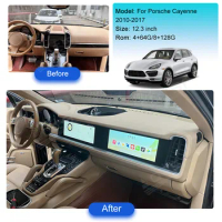 12.3 Inch Passenger Seat HD Touch Screen For Porsche Cayenne 2010-2017 Car Radio Stereo Player GPS Navigation CarPlay Head Unit
