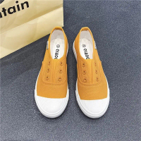 2026 summer breathless white shoes on foot lazy shoes sulfide women's shoes canvas shoes pure color