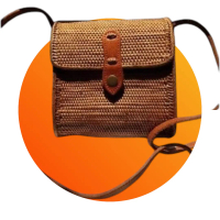 tas dompet rotan kotak selempang