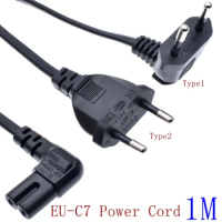 EU Schuko CEE7/16 Right Angled to IEC320 C7 Power Lead Adapter Cable for Samsung Philips Sony LED TV Figure 8 AC Power Cord 1m*