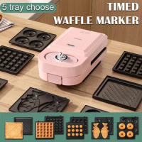 Electric Sandwich Maker Breakfast Machine Household Light Food Multi-Function Waffle Maker Takoyaki Toast Donut Pressure Toaster