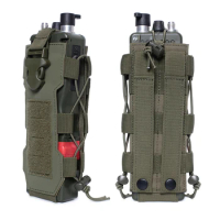 Outdoor Sports Tactical Molle Water Bottle Pouch Radio Canteen Cover Holster Waist Pack Hunting Hiking Travel Kettle Holder Bags