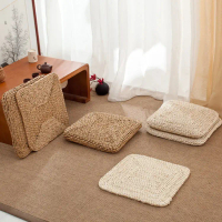 Square meditation cushion, hand-woven floor cushion, corn husk bay window mat, kneeling mat, reed ma