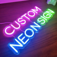 Per 1 Huruf - Neon Flex Custom Nama Bisa Logo, Bisa di Balik untuk Live Custom Lampu Nama Usaha, Tok
