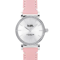 COACH Madison櫻花粉色真皮錶帶晶鑽鑲嵌女士腕錶