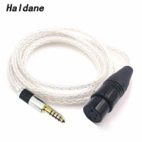 Haldane 8cores Silver plated 4pin XLR Balanced Female to 4.4mm Balanced Male ADAPTER for Sony NW WM1Z WM1A PHA-2a zx300 cable