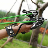 Laser Slingshot Black Hunting Bow Catapult Fishing Bow Outdoor Powerful Slingshot for Shooting Crossbow Bow For Catch Fish