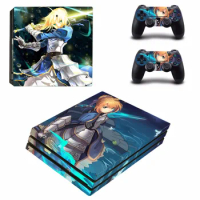 Anime Cute Girl Saber PS4 Pro Skin Sticker Decal For Sony PlayStation 4 Console and 2 Controllers PS4 Pro Skins Stickers Vinyl