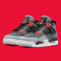 【NIKE 耐吉】Air Jordan 4 GS Infrared 紅外線 黑灰紅 女鞋 408452-061(Air Jordan 4)