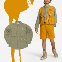 NIKE 耐吉 襯衫 ACG UV Devastation Trail 男款 軍綠 快乾 工裝 多口袋 長袖 刺繡(DN3937-276)