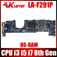 LA-F291P For Dell Latitude 7390 Laptop Motherboard With I3-8130U I5-8250 i7-8650 CPU 8G RAM 100% Fully Tested
