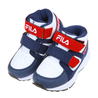 【布布童鞋】FILA經典中筒桃粉藍色兒童機能運動鞋(P2Q36WG)