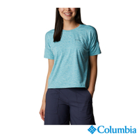 Columbia 哥倫比亞 女款- UPF50快排短袖上衣-湖水綠 UAR89560AQ / S22