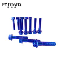 Hot sell DIN6921 GR5 titanium alloy M8X40 flanged head six hole bolt GR5 titanium alloy bolt for motorcycle