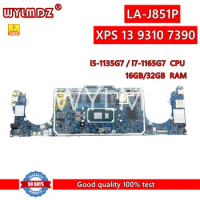 FDO30 LA-J851P Notebook Mainboard For Dell XPS 13 7390 9310 Laptop Motherboard With I5-1135G7/I7-1165G7CPU 16GB/32GB RAM