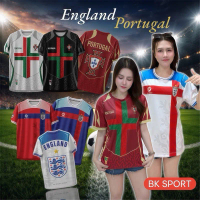 Inggeris & Portugul baju bola corak pasukan, reka bentuk bergaya, sesuai untuk semua majlis, kain se
