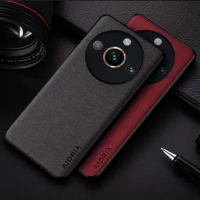 Case for Realme 11 Pro Plus funda simple solid color textile Leather phone cover for realme 11 pro case coque