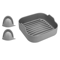 Air Fryer Silicone Pot,8 Inch Air Fryers Oven Basket, Replacement Of Parchment Paper Liners For 6.5 QT Or Bigger Square