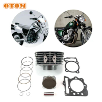 OTOM Motorcycle XR440 Air Cylinder Piston Ring Block Gasket Kit 90mm Big Bore For HONDA Retro XR400 440CB 400SS NX400 XR400 TRX