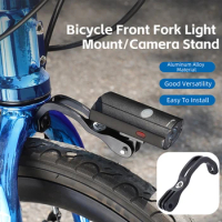 WEST BIKING Bicycle Headlight Bracket Fork Mount Aluminum Alloy Bike Front Light Holder for GOPRO Camera Stand Fits for Brompton
