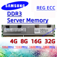 Samsung Server Memory REG ECC ddr3 4GB 8GB 16GB 8500R 10600R 12800R 1066MHz 1333MHz 1600MHz 1866MHz RAM 32G10600L 12800L 14900L