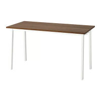 MITTZON 會議桌, 實木貼皮, 胡桃木/白色