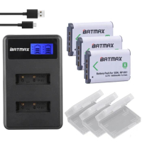 Batmax 3pcs NP-BX1 NP BX1 Battery+LCD Dual Charger for Sony DSC RX1 RX100 AS100V M3 M2 HX300 HX400 HX50 HX60 GWP88 AS15 WX350