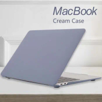 Luxury Gradient Solid Color Laptop Covers For Apple Macbook Touch ID M1 M2 Chip Air Pro Retina 13 14 15 16 Inch A2179 Cream Case