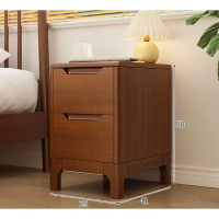 實木床頭櫃小型 (深胡桃色25*41*50cm） 