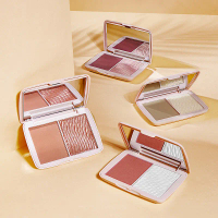 พาเลทแป้งบรอนซ์, เครื่องสำอางฉลากส่วนตัว, 2 In 1 สี, ไฮไลท์, แผ่นชิมเมอร์, เงางาม, อายแชโดว์ Novo, แ