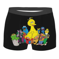 Novelty Sesame Street Character Boxers Shorts Panties Men's Underpants Stretch Cookie Monster Cartoon Briefs Underwear