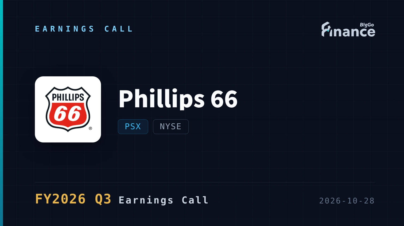 [Phillips 66 Q3 2026 Earnings Call] Phillips 66 Hits Debt Target Two Years Early with $5.6B Profit, Raises Dividend 10.8% as CEO Lashier Says Midstream Could Re